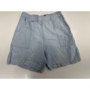 Mizz Lizz Womens Shorts Size Small Chambray Blue Floral High Waisted Vintage